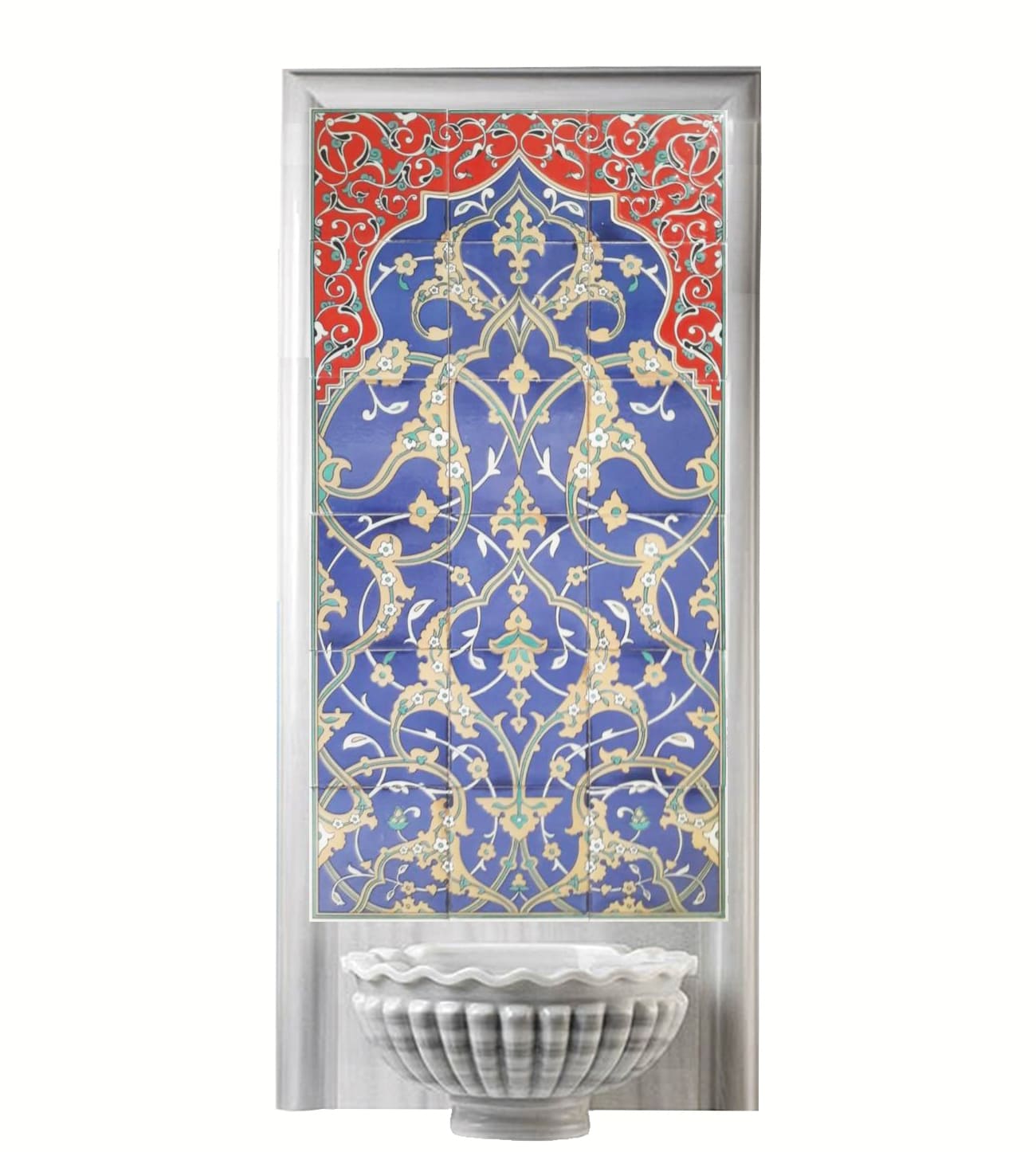 Hamam Çini-118- 60x120 Kurna Arkası Çini Porselen Pano Modelleri, Lider Çini