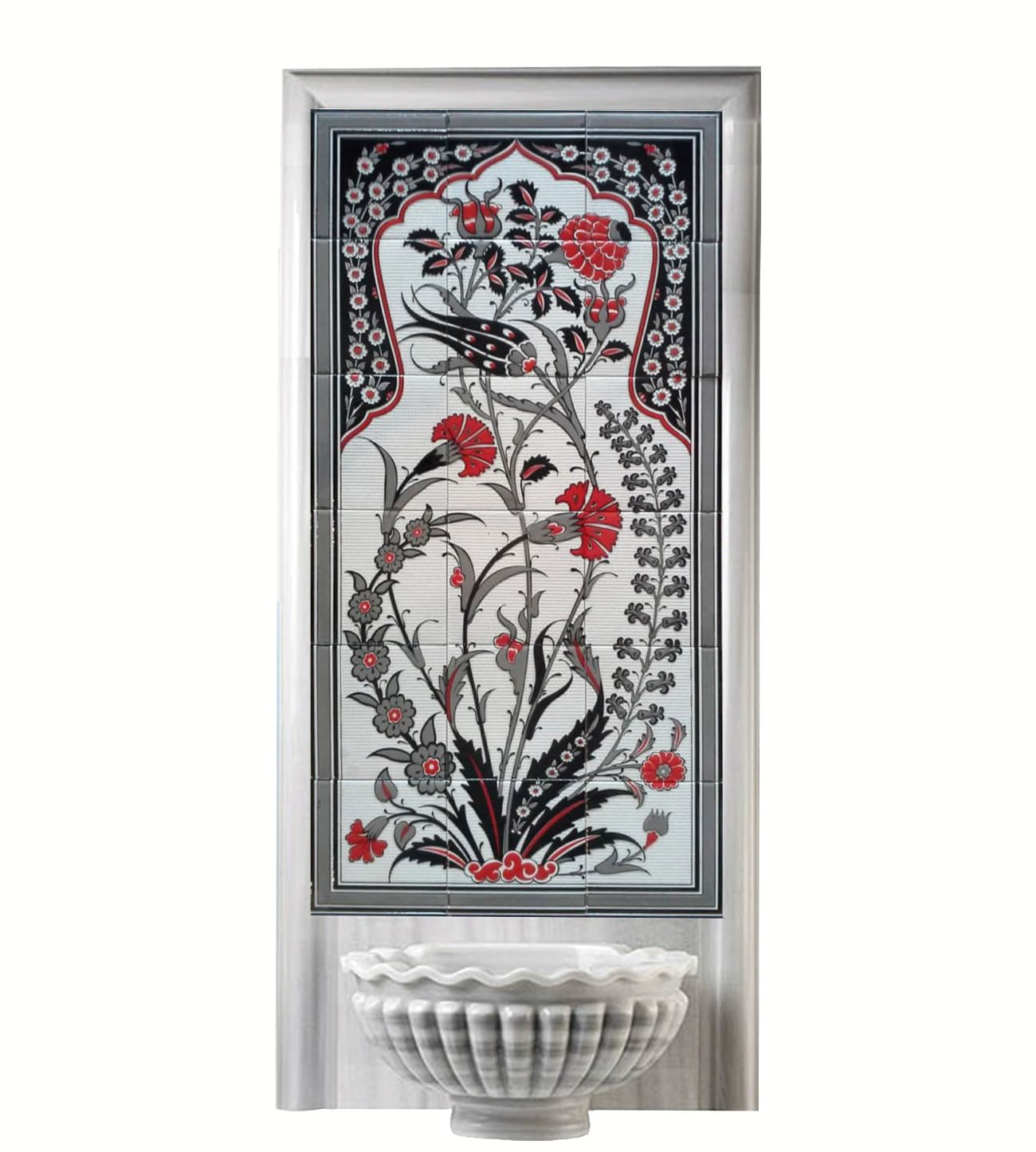Hamam Çini-123- 60x120 Kurna Arkası Çini Porselen Karo, Lider Çini